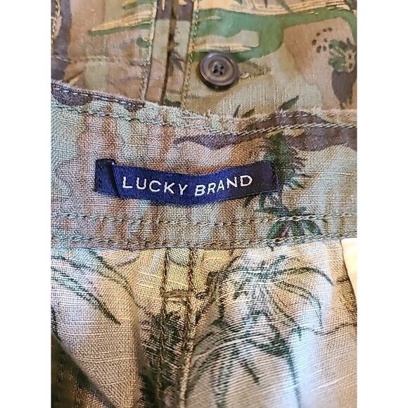 Lucky Brand Men's 9" Laguna Linen Blend Flat Front Short, Camo Desert | 38 EUC - Picture 7 of 11